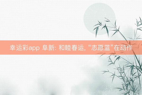 幸运彩app 阜新: 和睦春运, “志愿蓝”在动作