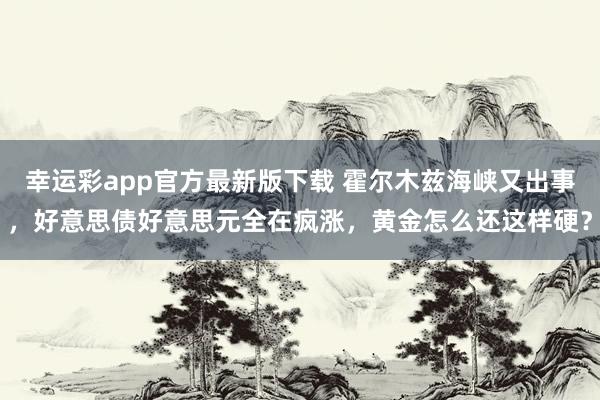 幸运彩app官方最新版下载 霍尔木兹海峡又出事，好意思债好意思元全在疯涨，黄金怎么还这样硬？