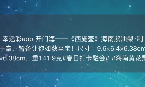 幸运彩app 开门海——《西施壶》海南紫油梨·制，大小适中，把玩于掌，皆备让你如获至宝！尺寸：9.6×6.4×6.38cm，重141.9克#春日打卡融会# #海南黄花梨茶壶#