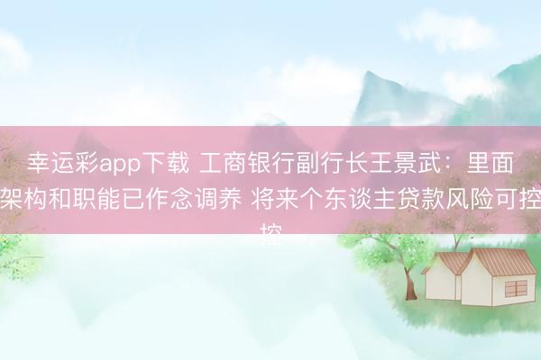 幸运彩app下载 工商银行副行长王景武：里面架构和职能已作念调养 将来个东谈主贷款风险可控