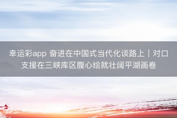 幸运彩app 奋进在中国式当代化谈路上｜对口支援在三峡库区腹心绘就壮阔平湖画卷