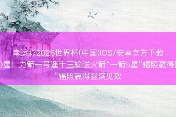 幸运彩2026世界杯(中国)IOS/安卓官方下载 突破100星！力箭一号遥十三输送火箭“一箭5星”辐照赢得圆满见效