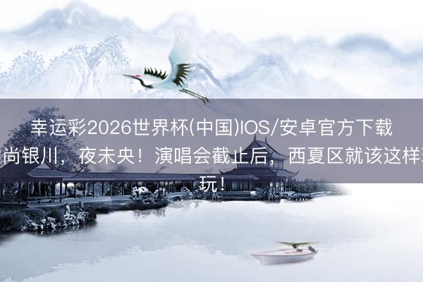 幸运彩2026世界杯(中国)IOS/安卓官方下载 爱尚银川，夜未央！演唱会截止后，西夏区就该这样玩！