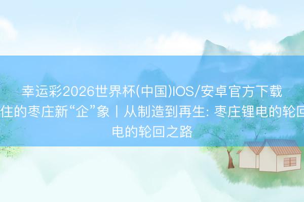 幸运彩2026世界杯(中国)IOS/安卓官方下载 藏不住的枣庄新“企”象丨从制造到再生: 枣庄锂电的轮回之路